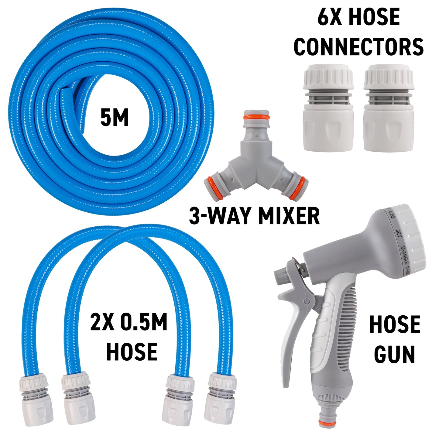 Blue Dog Shower Accessory Set with Hot & Cold Water Mix