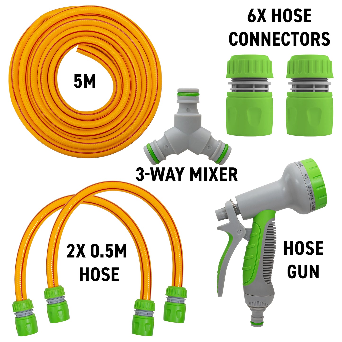 Yellow/Lime Dog Shower Accessory Set with Hot & Cold Water Mix