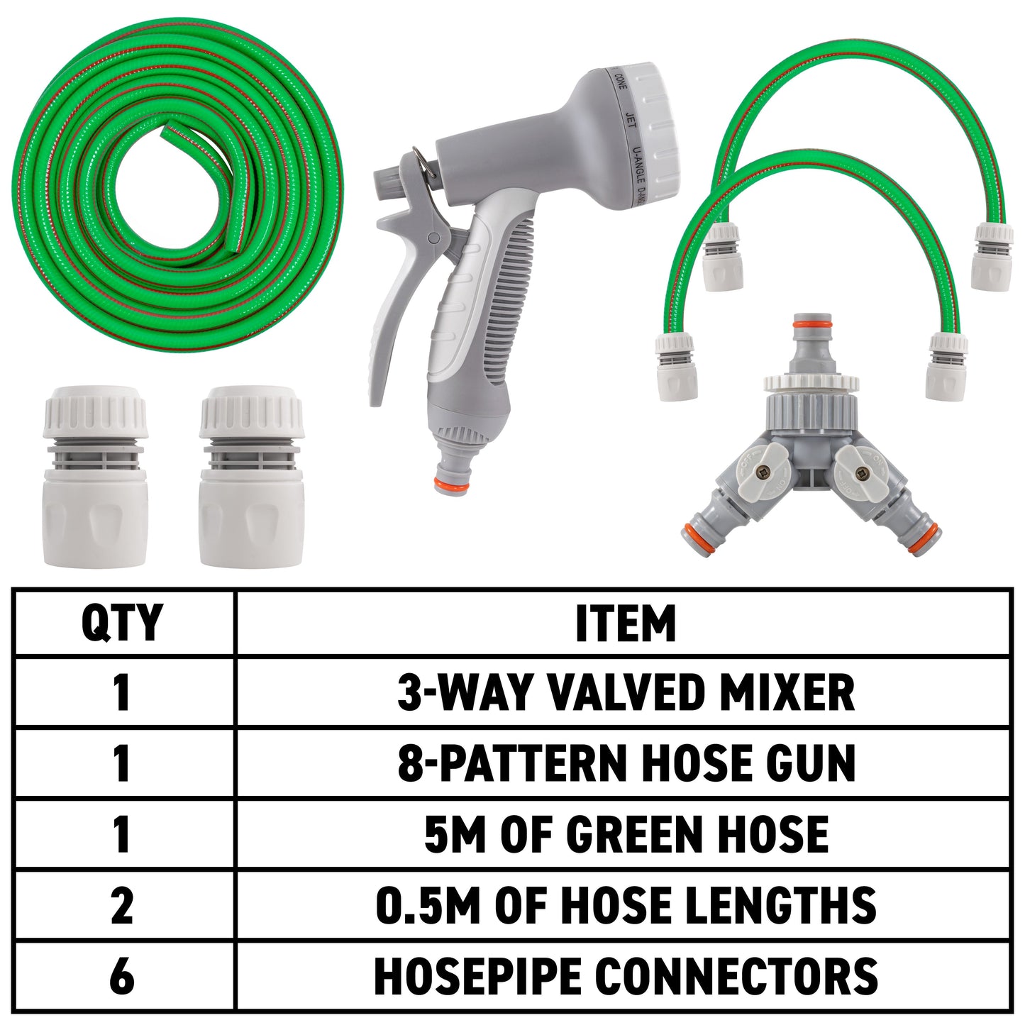 Green Dog Shower Accessory Set with Hot & Cold Water Mix, Valves Included
