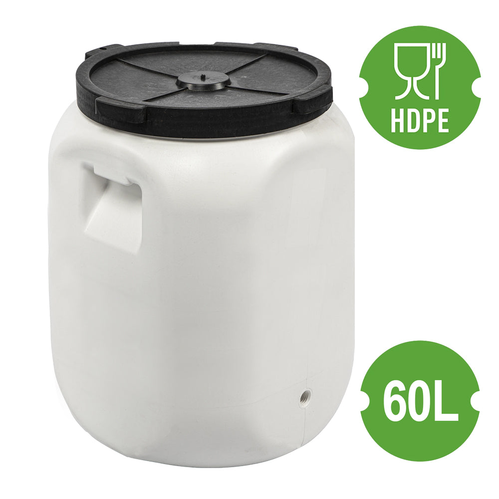 40L 60L Food Grade Fermentation Barrel with Tap White Pickling Sauerkraut Container