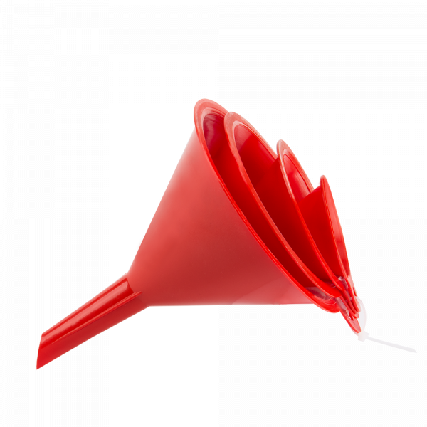 Set of 4 Red Mixed Funnels