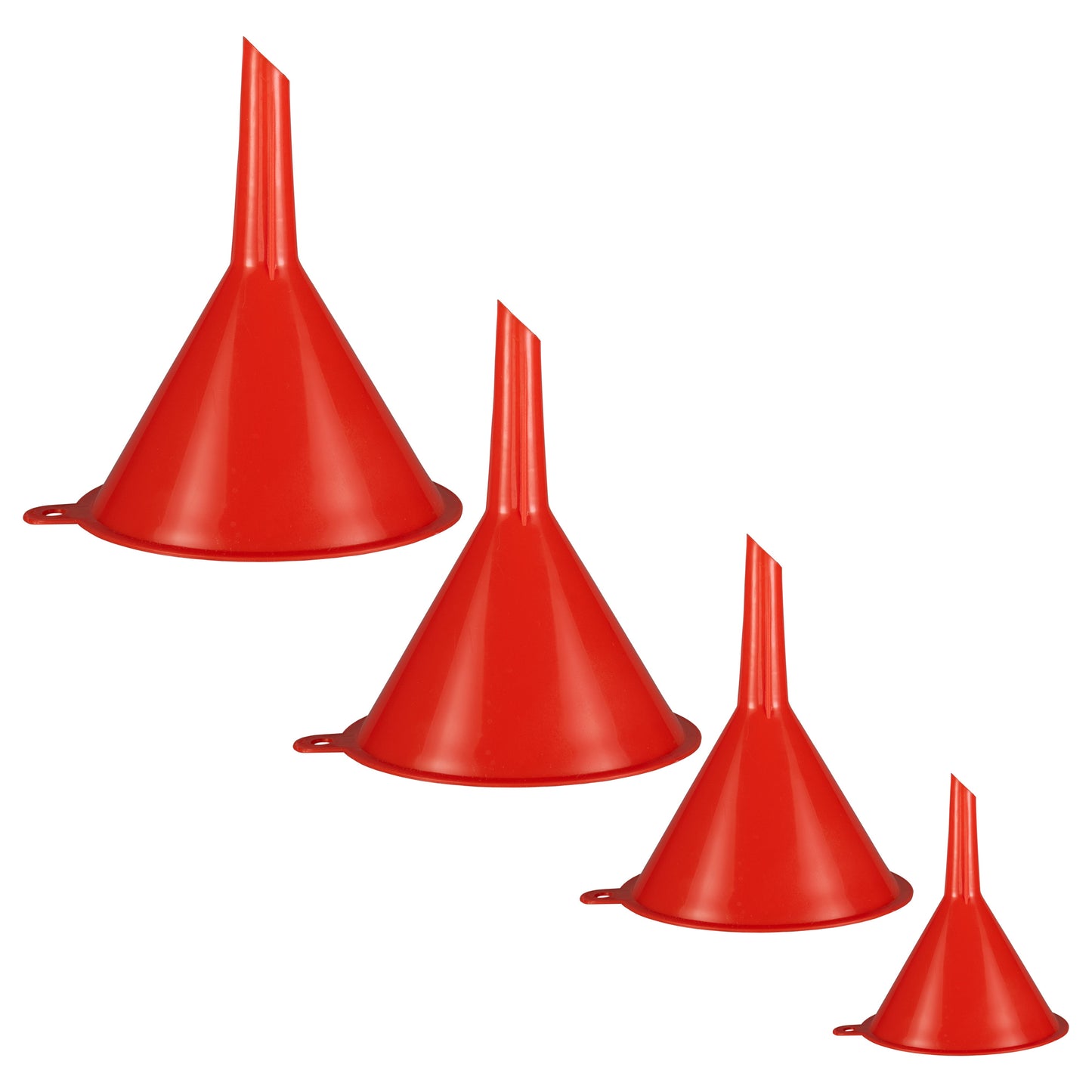 Set of 4 Red Mixed Funnels