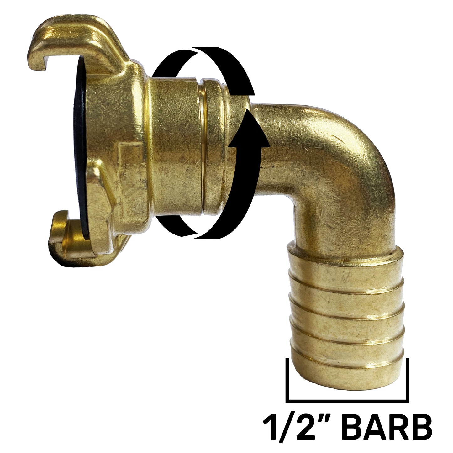 IBC 2" S60X6 Lid with 13mm Elbow Hose Tail Geka-Style Swivel Connector