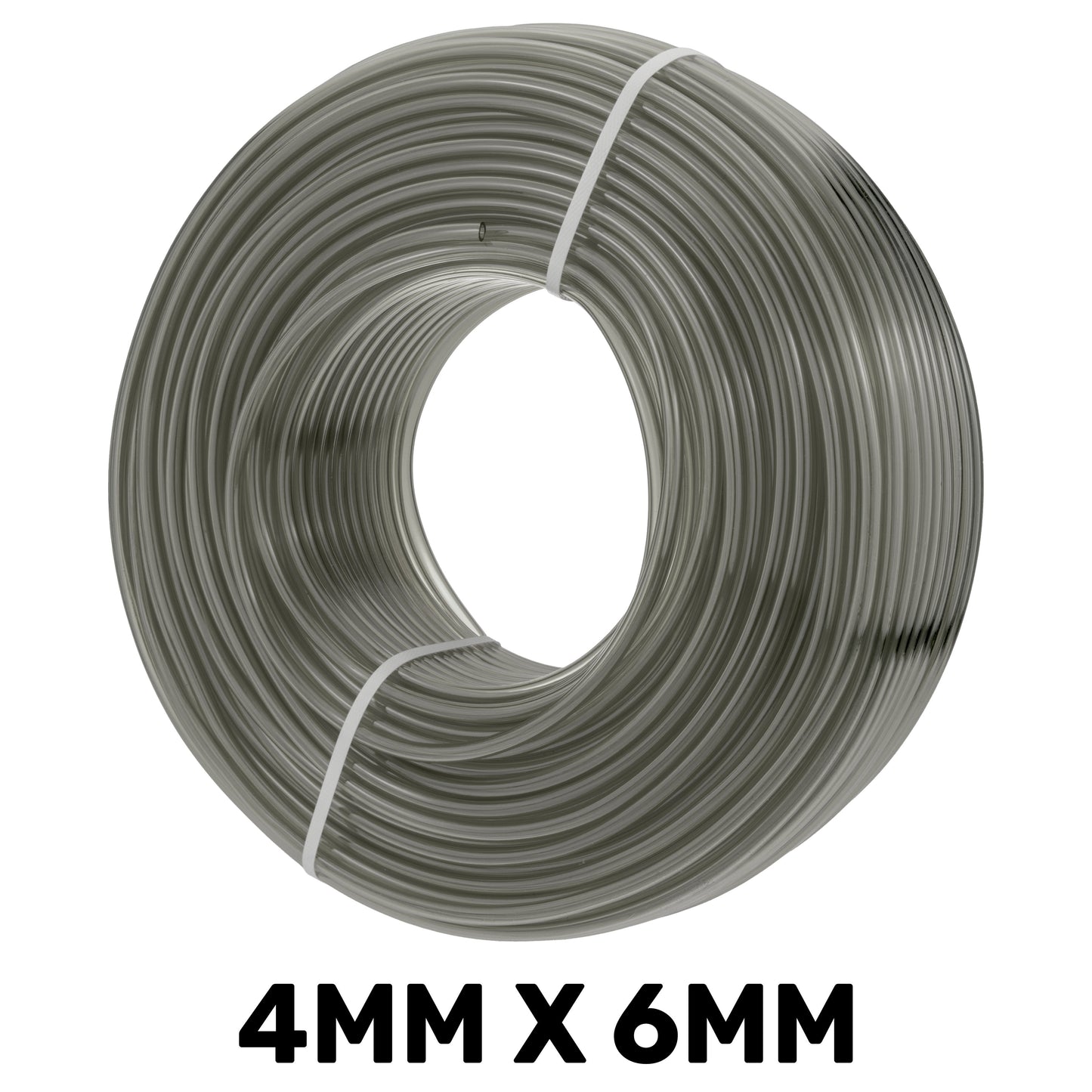 PVC Semi-Transparent Pipe Grey 4mm x 6mm