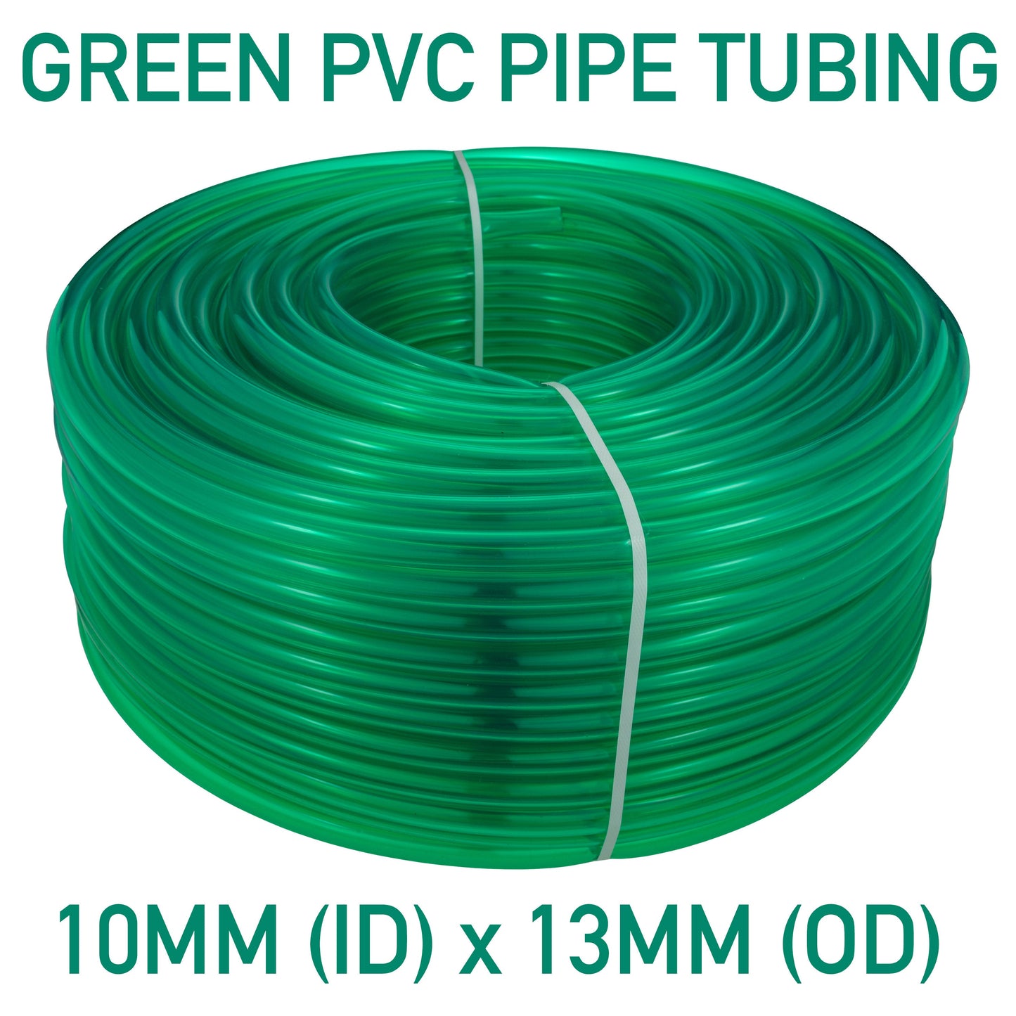 PVC Semi-Transparent Pipe Green 10mm x 13mm