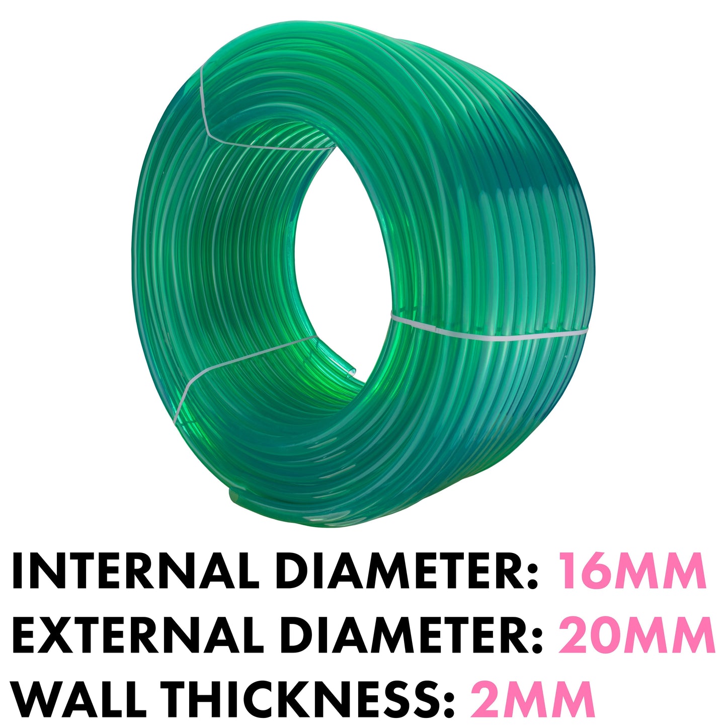 PVC Semi-Transparent Pipe Green 16mm x 20mm