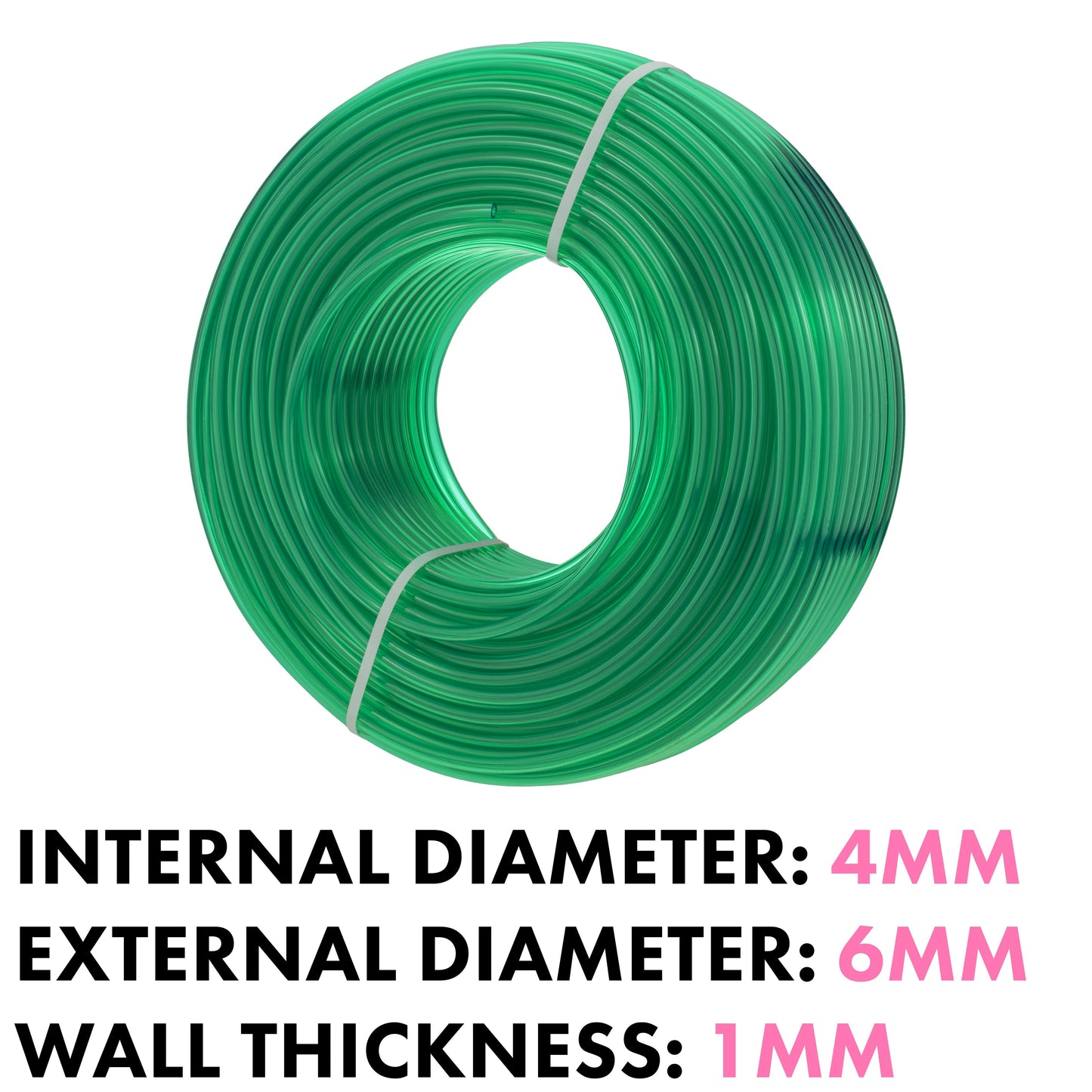 PVC Semi-Transparent Pipe Green 4mm x 6mm