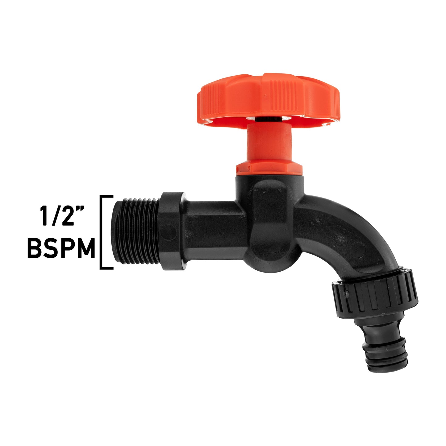 IBC 2” S60X6 – 1/2" BSPF Extended Adapter with 1/2" BSP Plastic Garden Tap