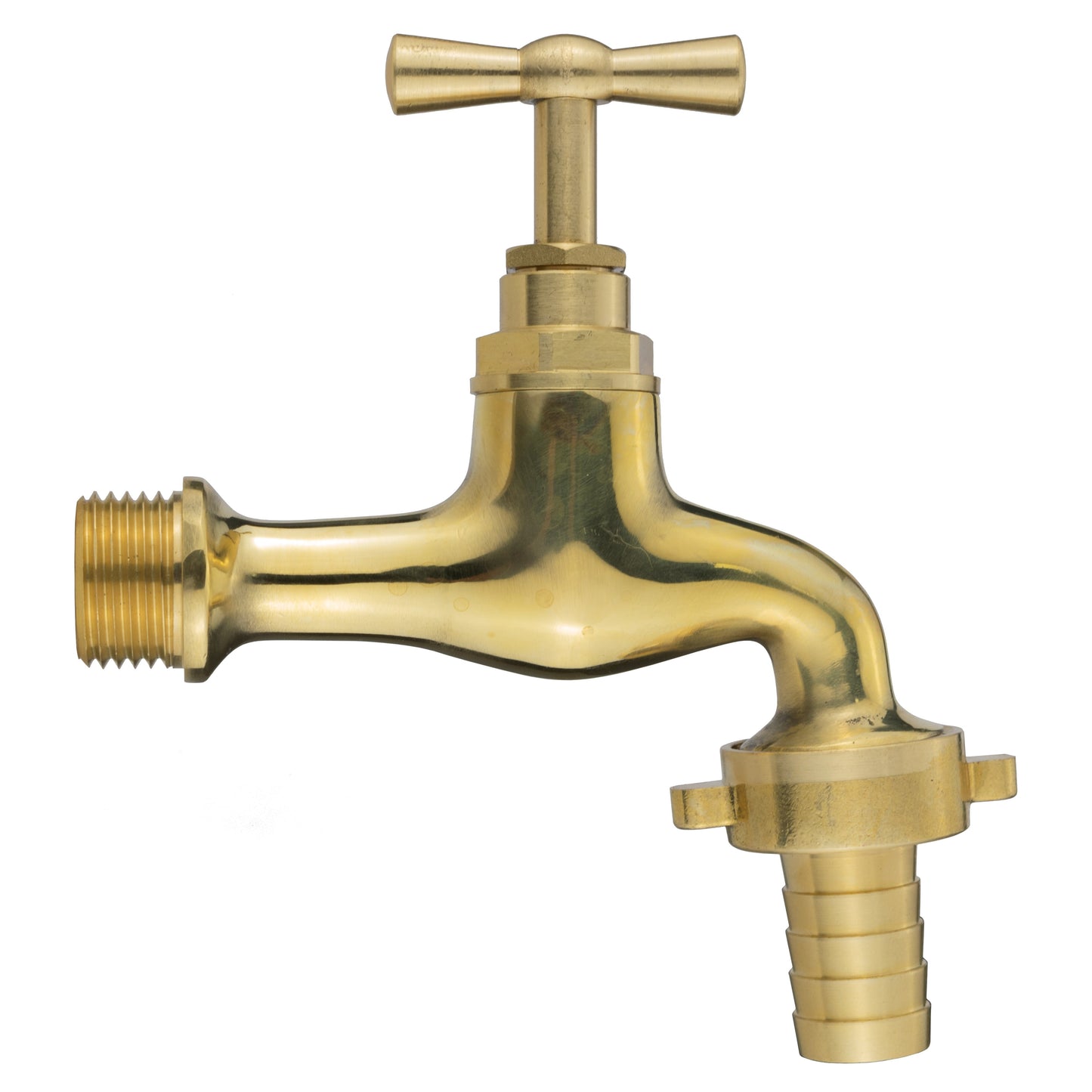 20mm MDPE Wall Flange Set with Polished Brass Garden Tap