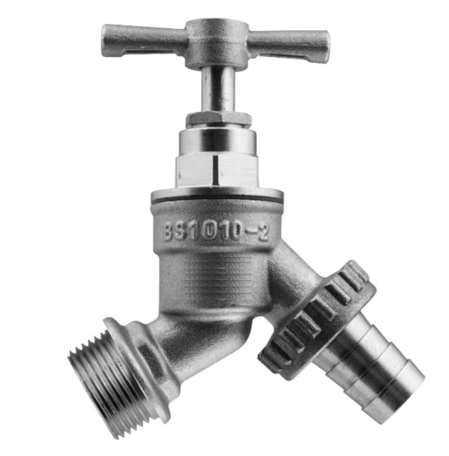Nickel-Plated Brass Garden Bib Tap with 3/4" BSP Male Inlet