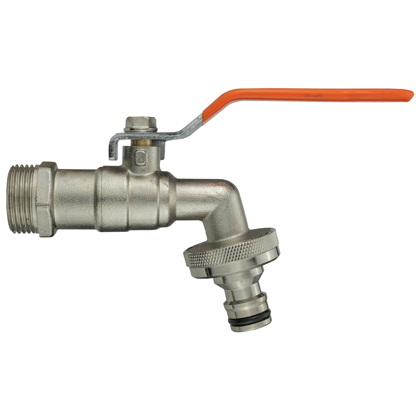 Bradas Nickel-Plated Brass Garden Lever Tap – 1/2" BSP Male Inlet with Snap-On Connector