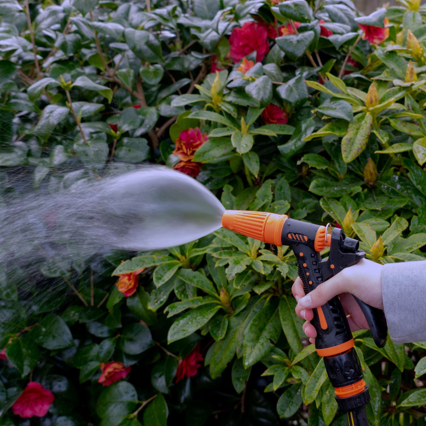 Black/Orange Adjustable Spray Pattern Garden Hose Gun