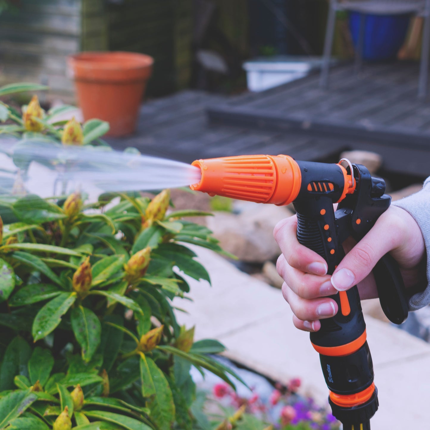 Black/Orange Adjustable Spray Pattern Garden Hose Gun