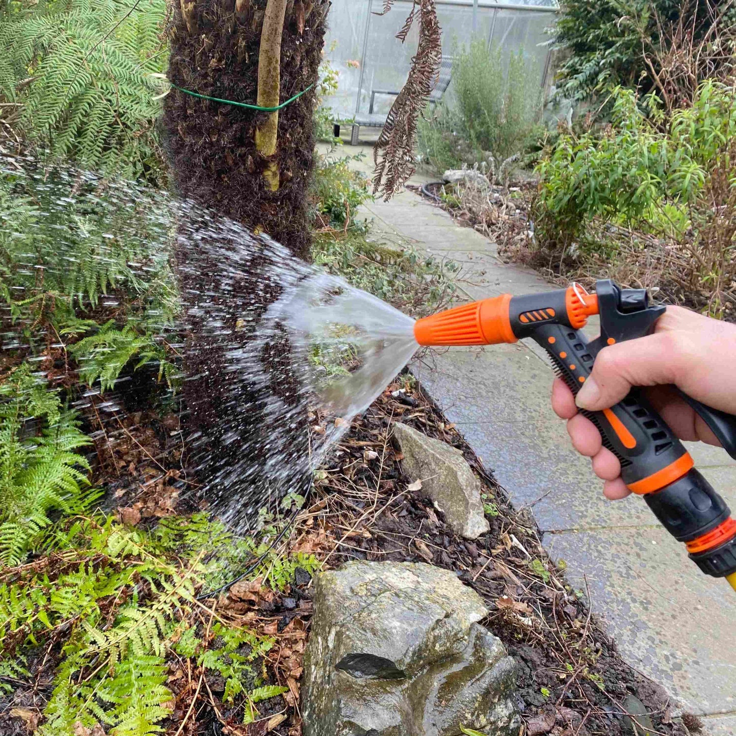 Black/Orange Adjustable Spray Pattern Garden Hose Gun