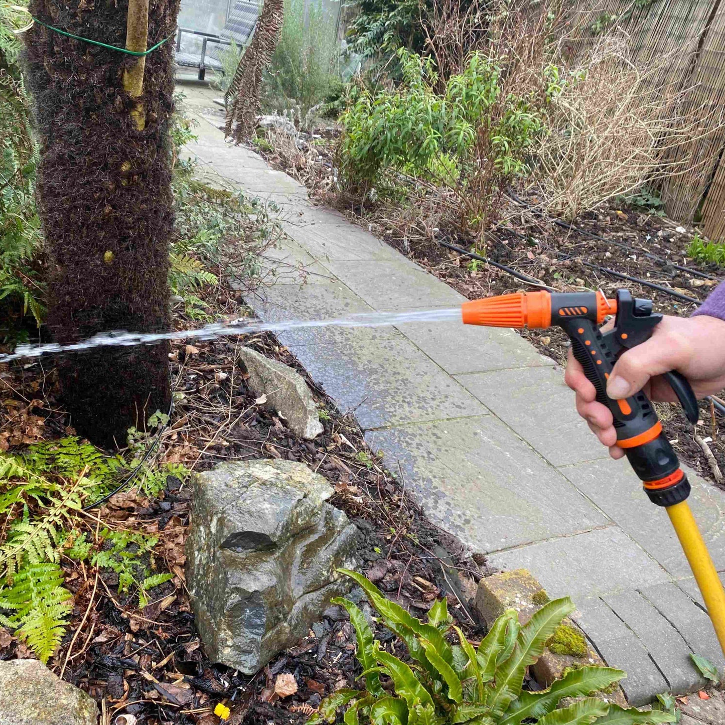Black/Orange Adjustable Spray Pattern Garden Hose Gun