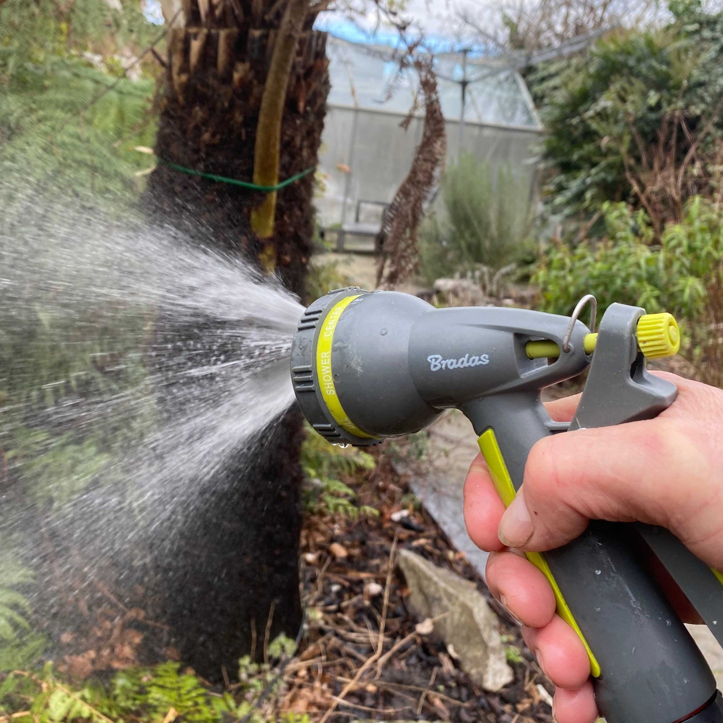 Lime Multi‑Pattern Adjustable Garden Hose Spray Gun