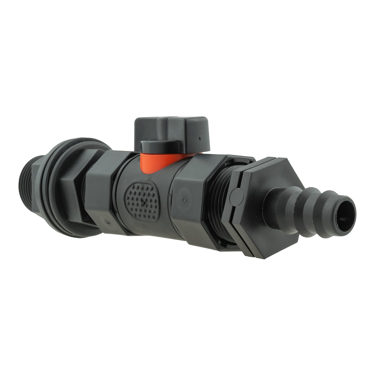 Water Butt Connector 3/4" BSP with In-Line BSPF Valve and 16mm Barbed Connector
