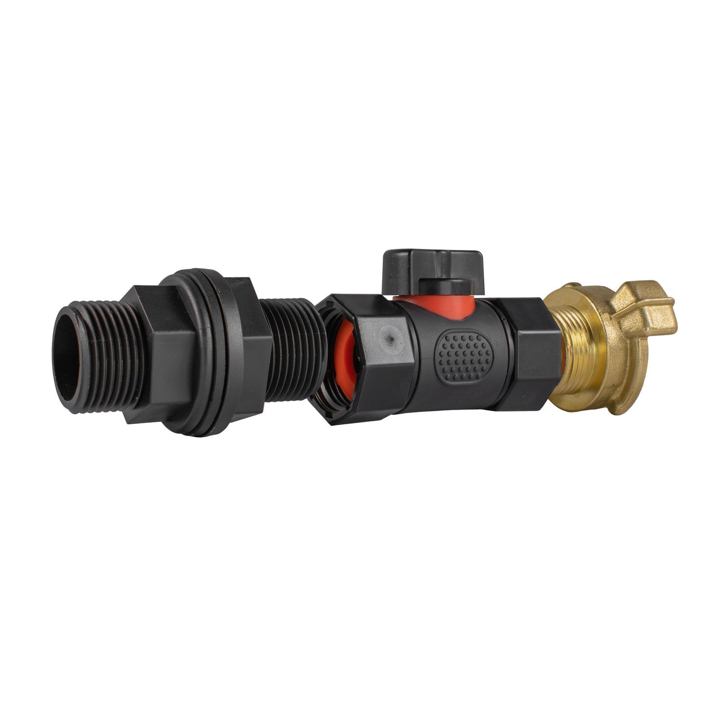 Water Butt Connector 3/4" BSP with In-Line BSPF Valve and Geka-Type Fitting