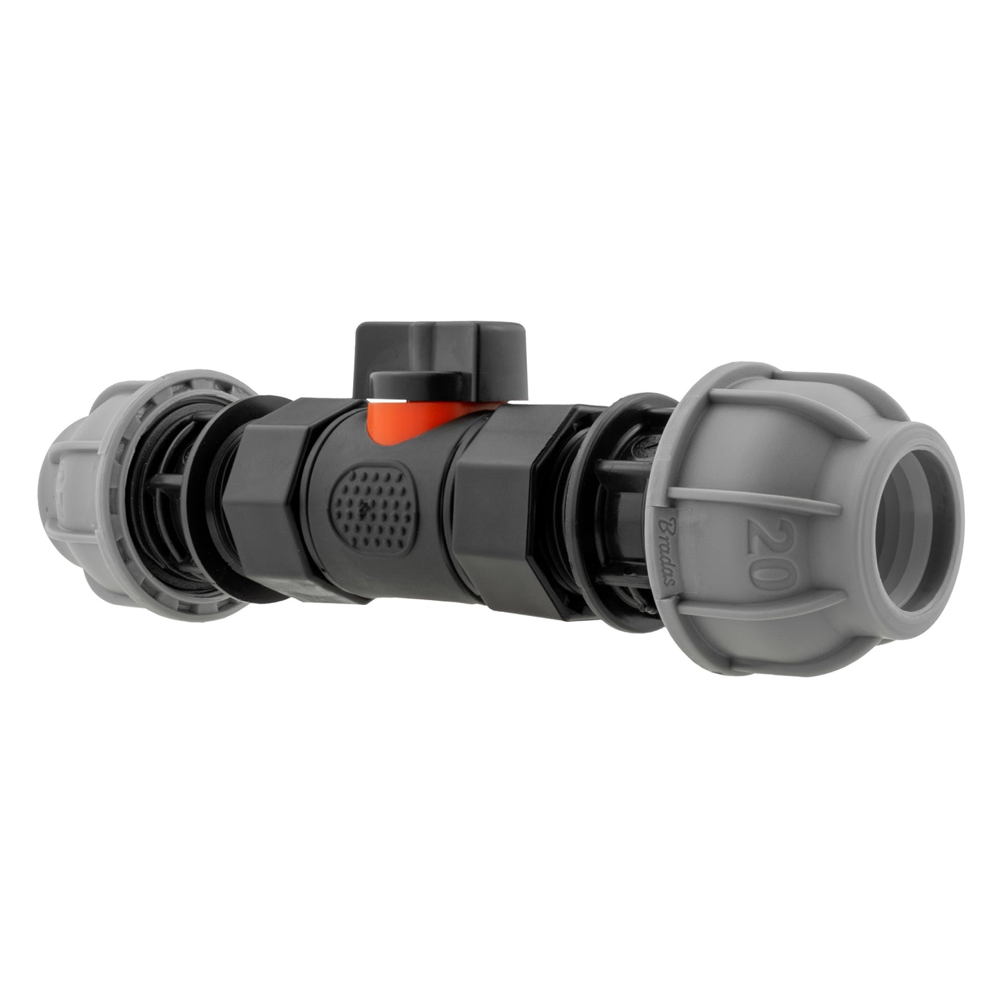 In-Line BSPF Valve with Two 20mm MDPE Straight Connectors