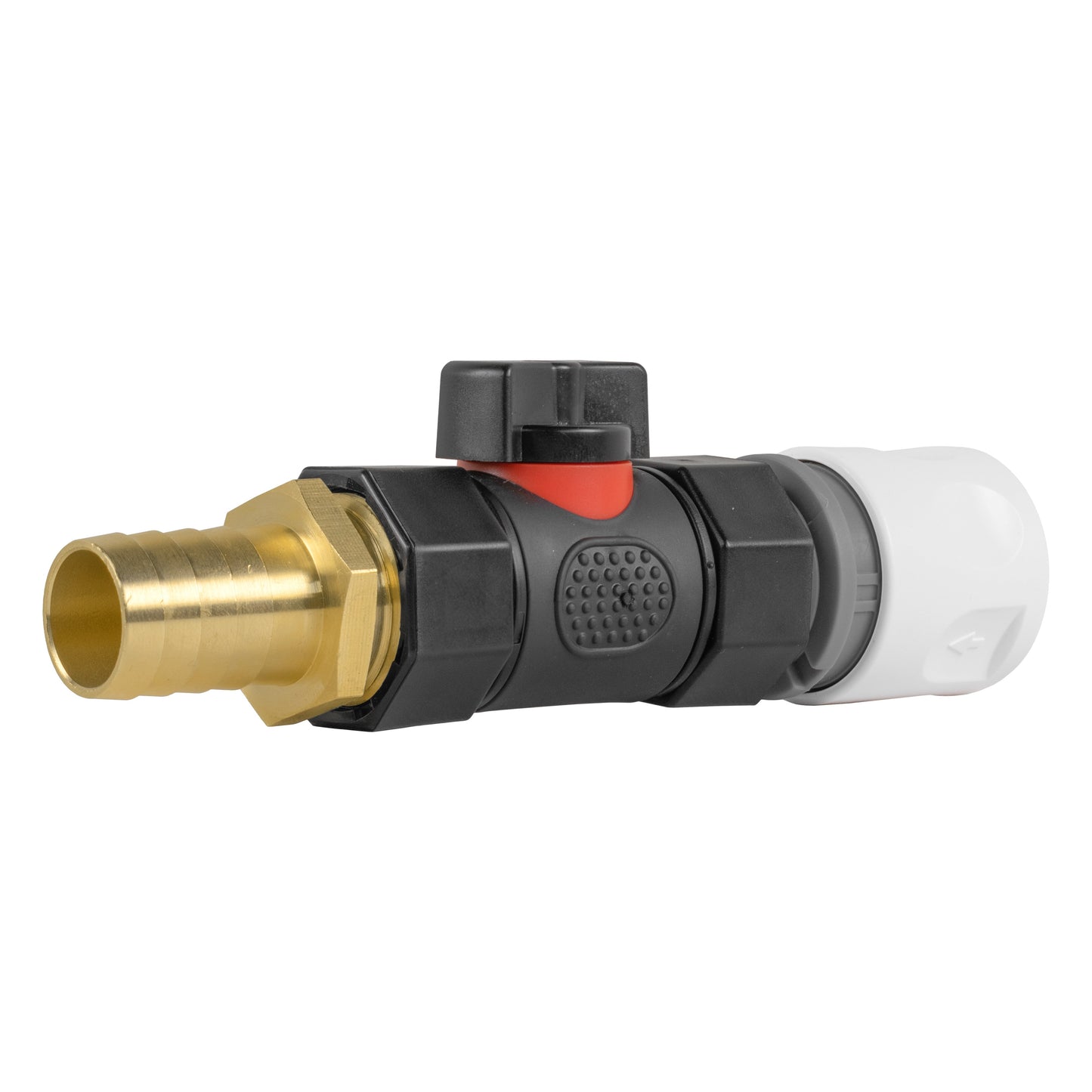 19mm Brass Barb Fitting with In-Line BSPF Valve and Hose Connector WL