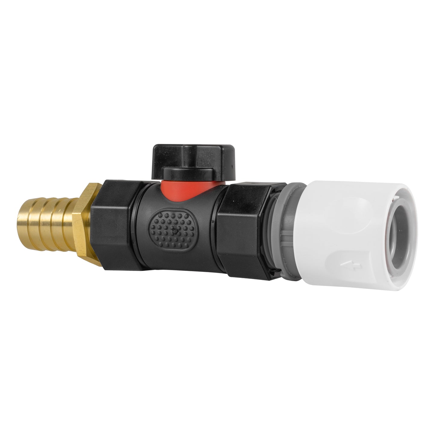 19mm Brass Barb Fitting with In-Line BSPF Valve and Hose Connector WL
