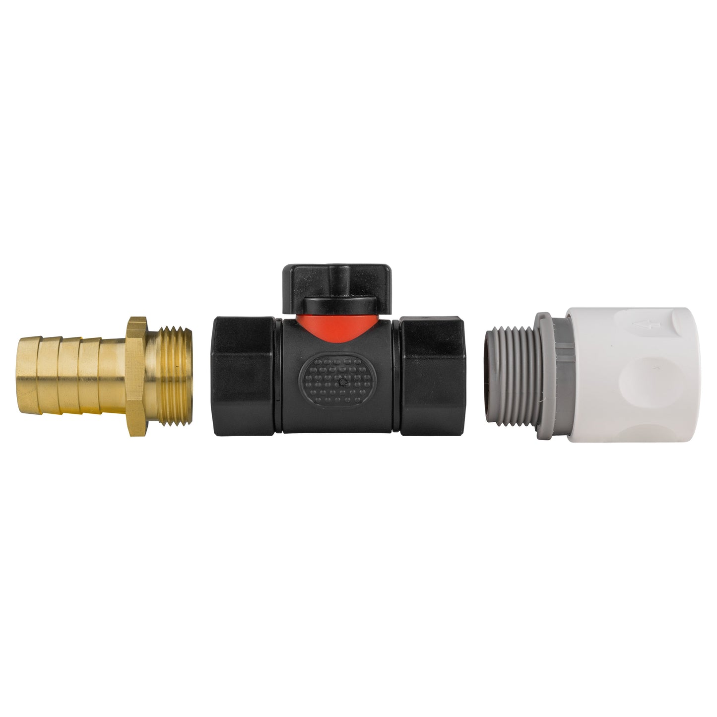 19mm Brass Barb Fitting with In-Line BSPF Valve and Hose Connector WL