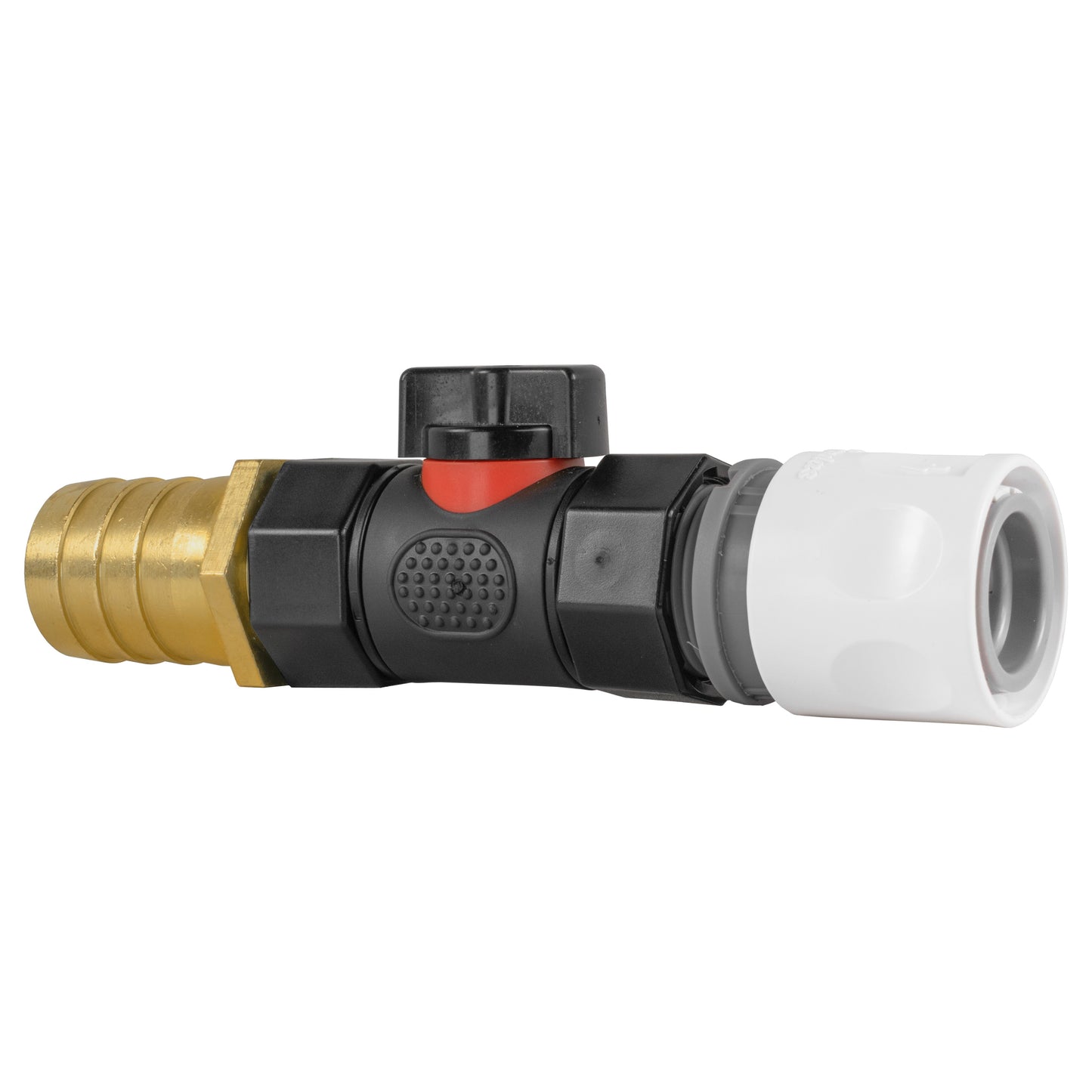 25mm Brass Barb Fitting with In-Line BSPF Valve and Hose Connector WL