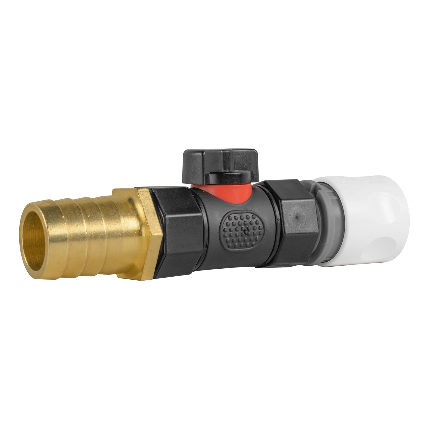 25mm Brass Barb Fitting with In-Line BSPF Valve and Hose Connector WL