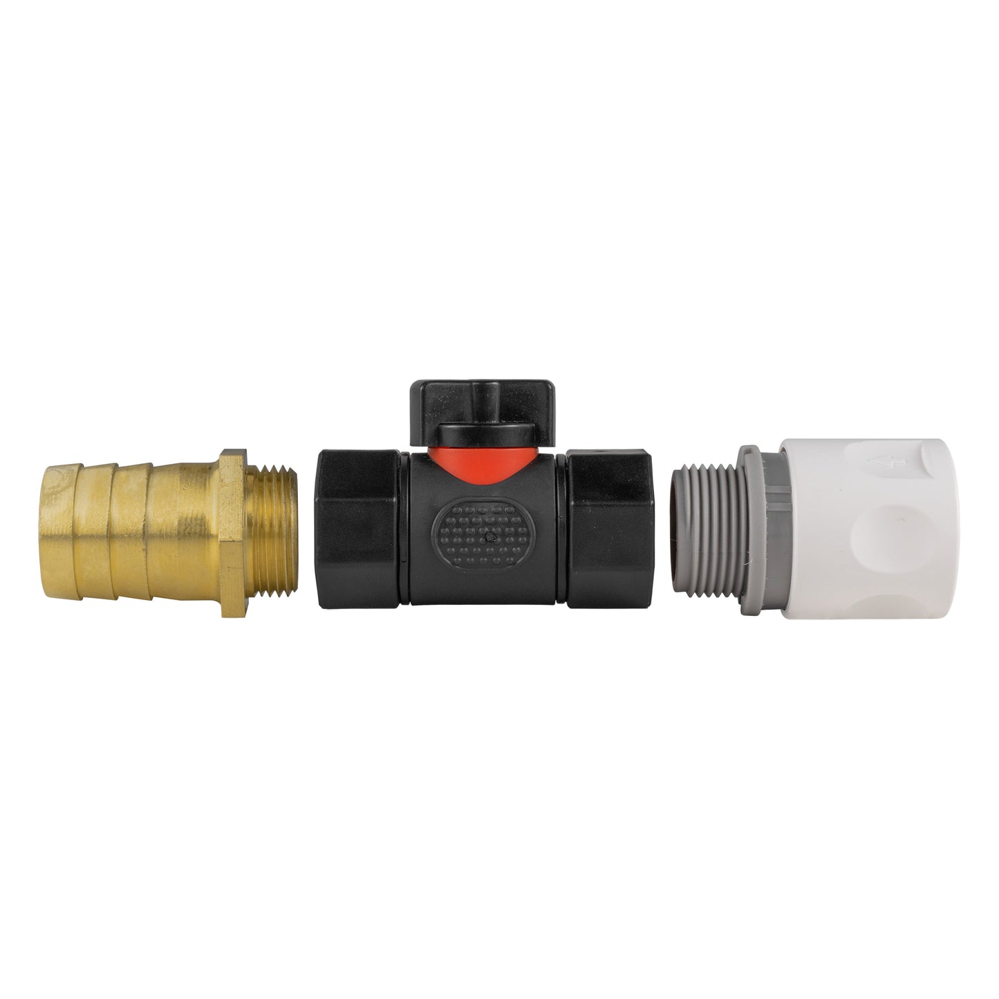 25mm Brass Barb Fitting with In-Line BSPF Valve and Hose Connector WL