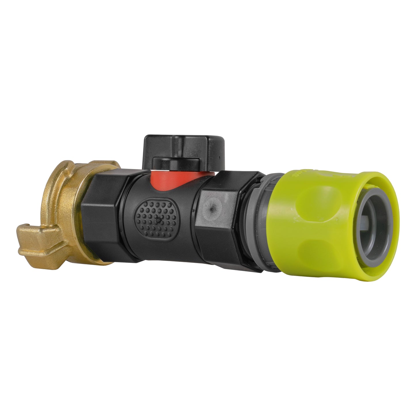Lime Hose Connector with BSPF In-Line Valve and Geka-Style Coupling