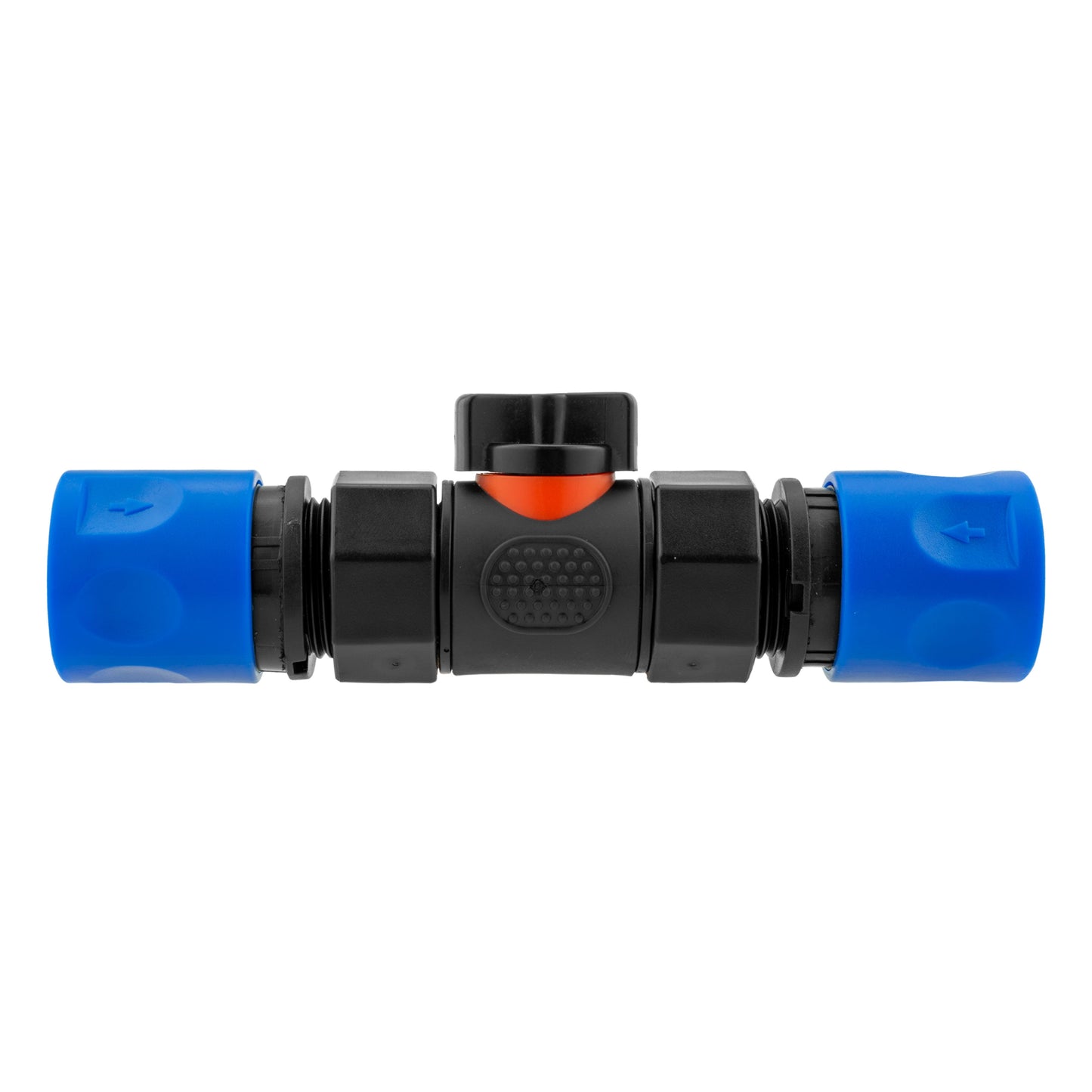 In-Line ¾" BSPF Valve with Two Blue Hose Connectors