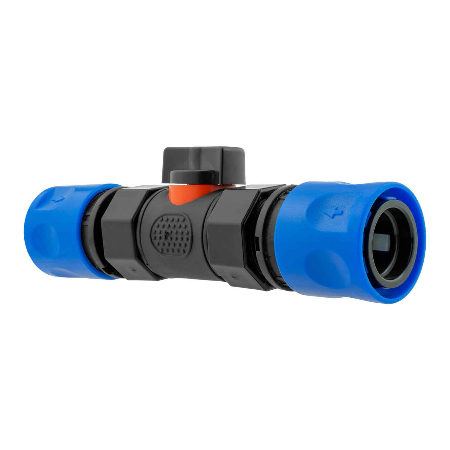 In-Line ¾" BSPF Valve with Two Blue Hose Connectors