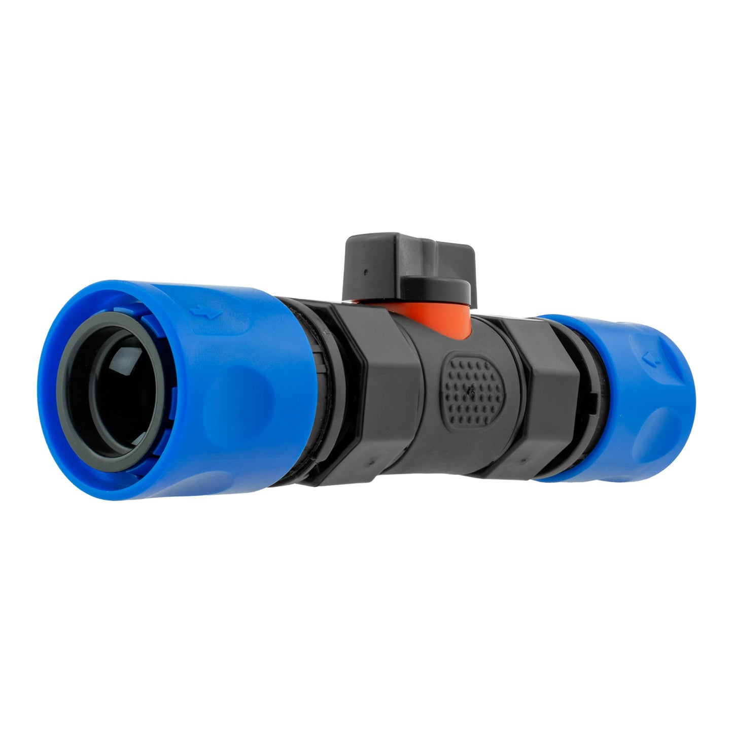 In-Line ¾" BSPF Valve with Two Blue Hose Connectors