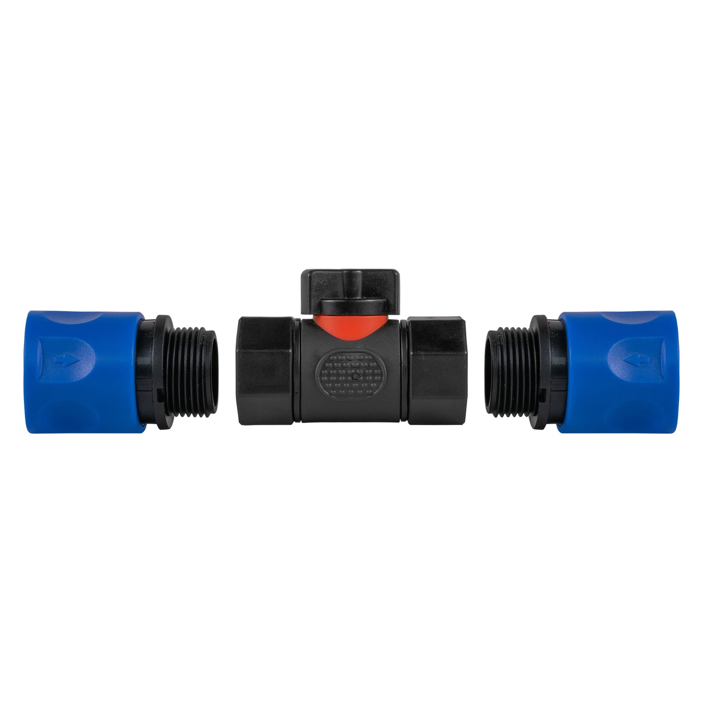 In-Line ¾" BSPF Valve with Two Blue Hose Connectors
