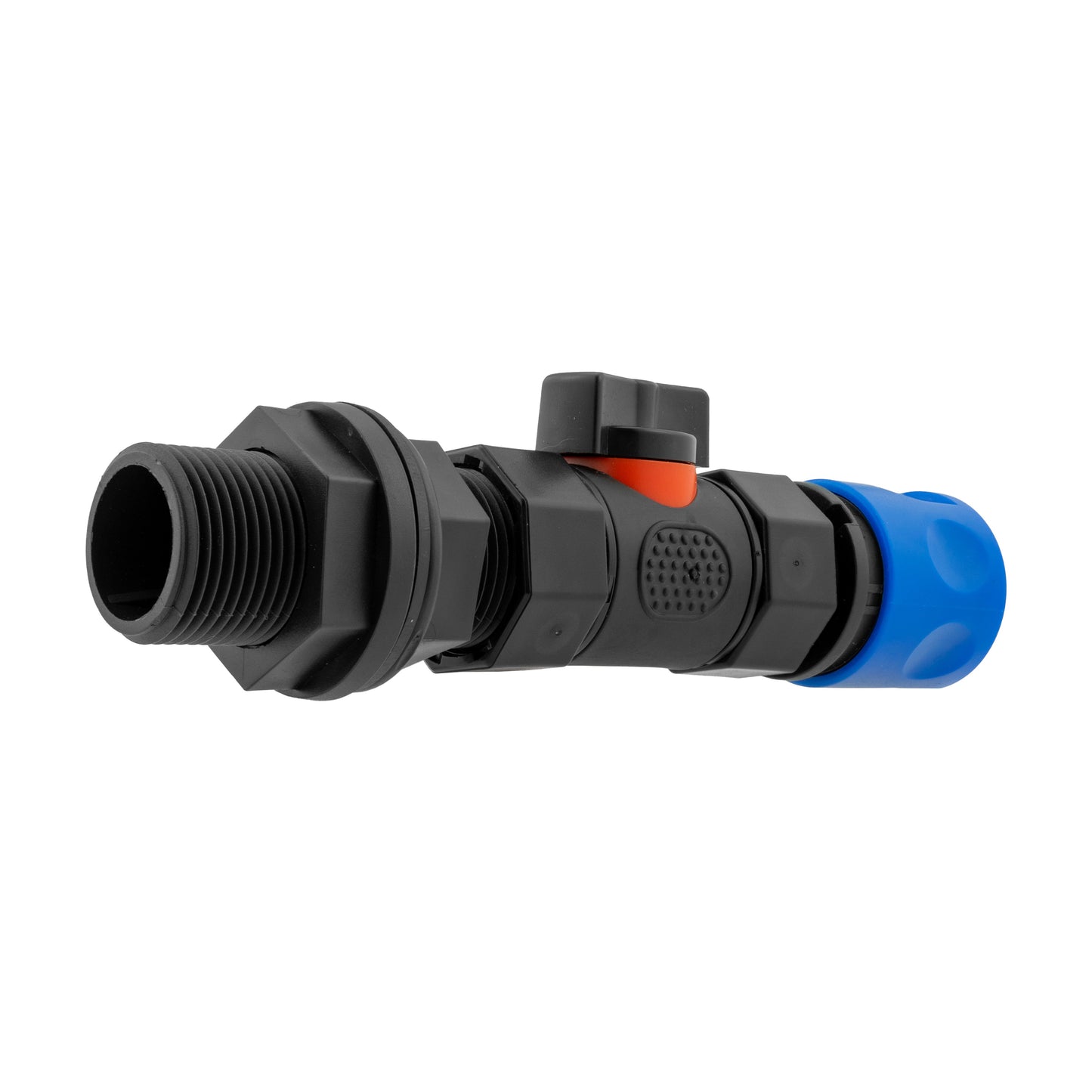 Blue Hose Connector with BSPF In-Line Valve and Water Butt Fitting