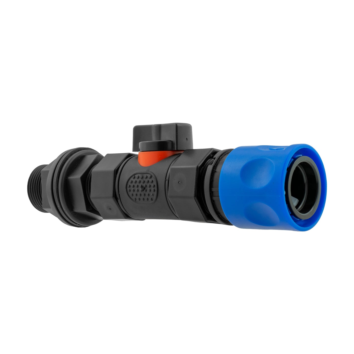 Blue Hose Connector with BSPF In-Line Valve and Water Butt Fitting