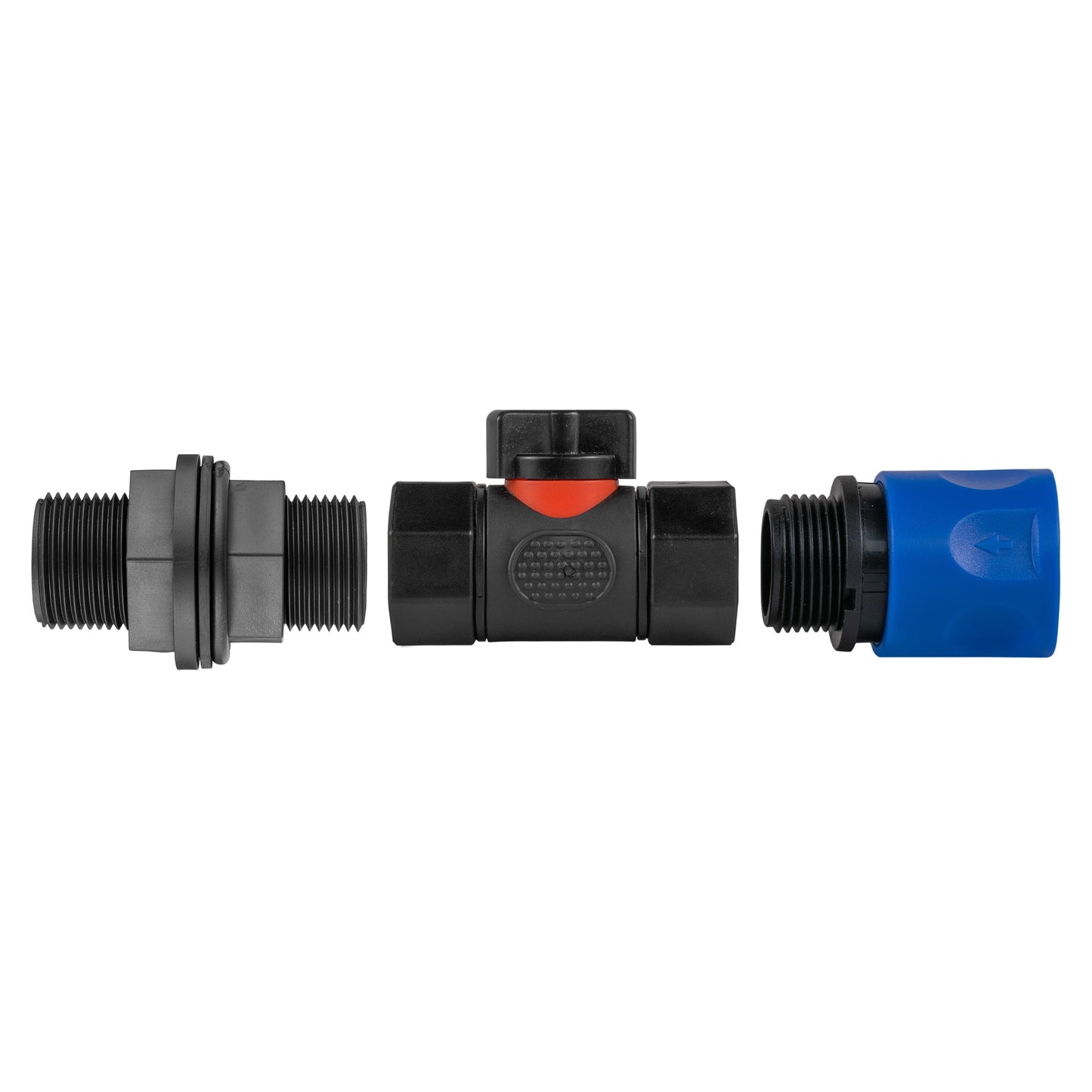 Blue Hose Connector with BSPF In-Line Valve and Water Butt Fitting