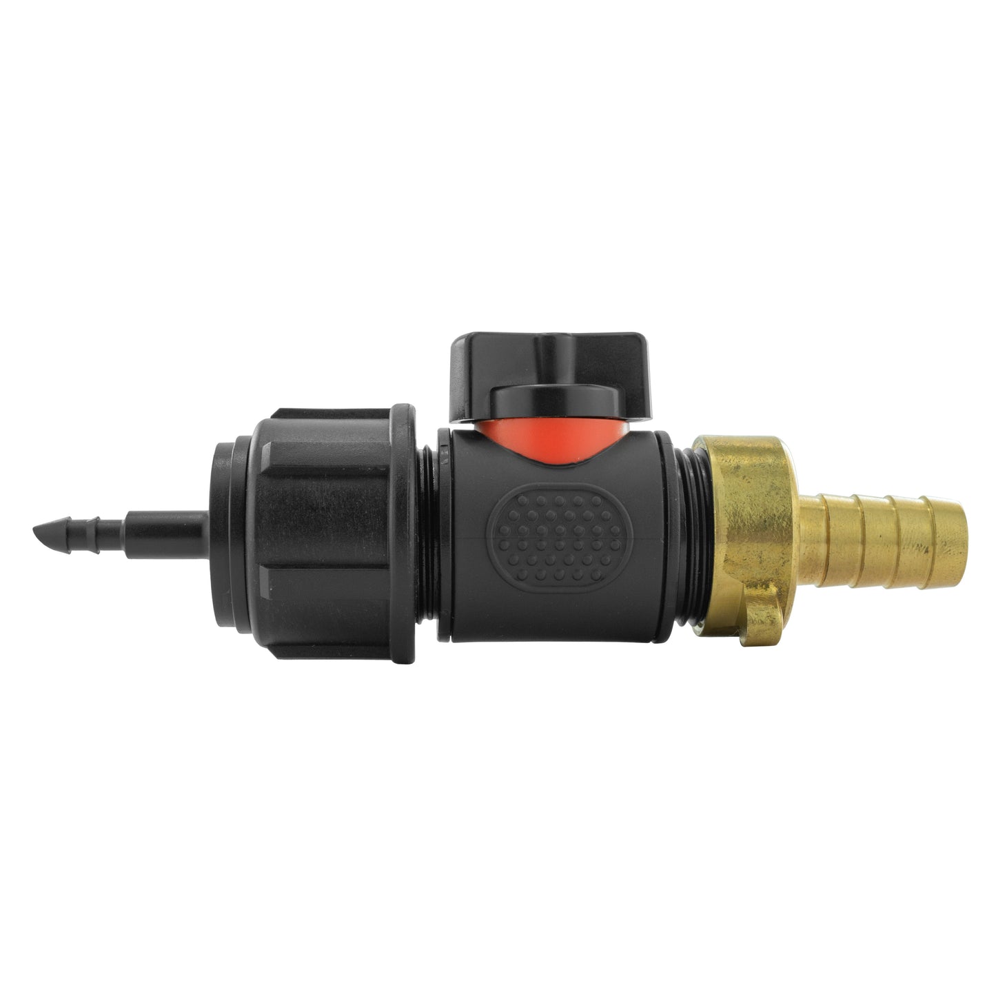 4mm Micro Barb Connector with In-Line BSP Male Valve and 13mm Brass Hose Tail