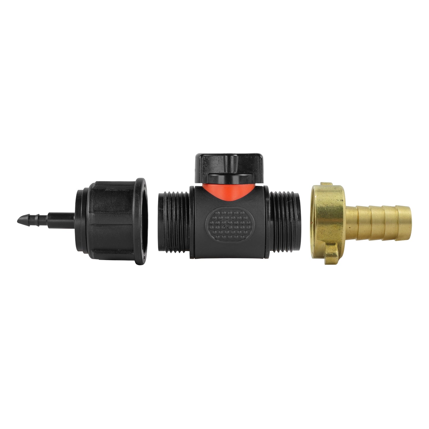 4mm Micro Barb Connector with In-Line BSP Male Valve and 13mm Brass Hose Tail