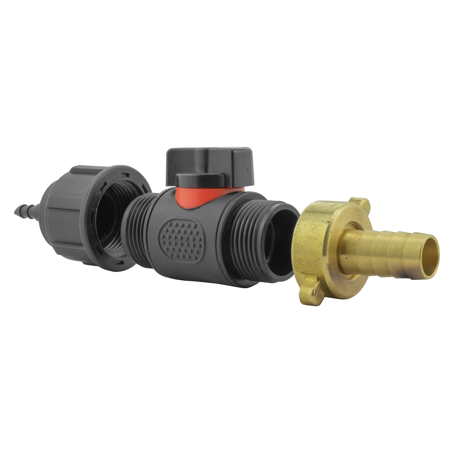 4mm Micro Barb Connector with In-Line BSP Male Valve and 13mm Brass Hose Tail