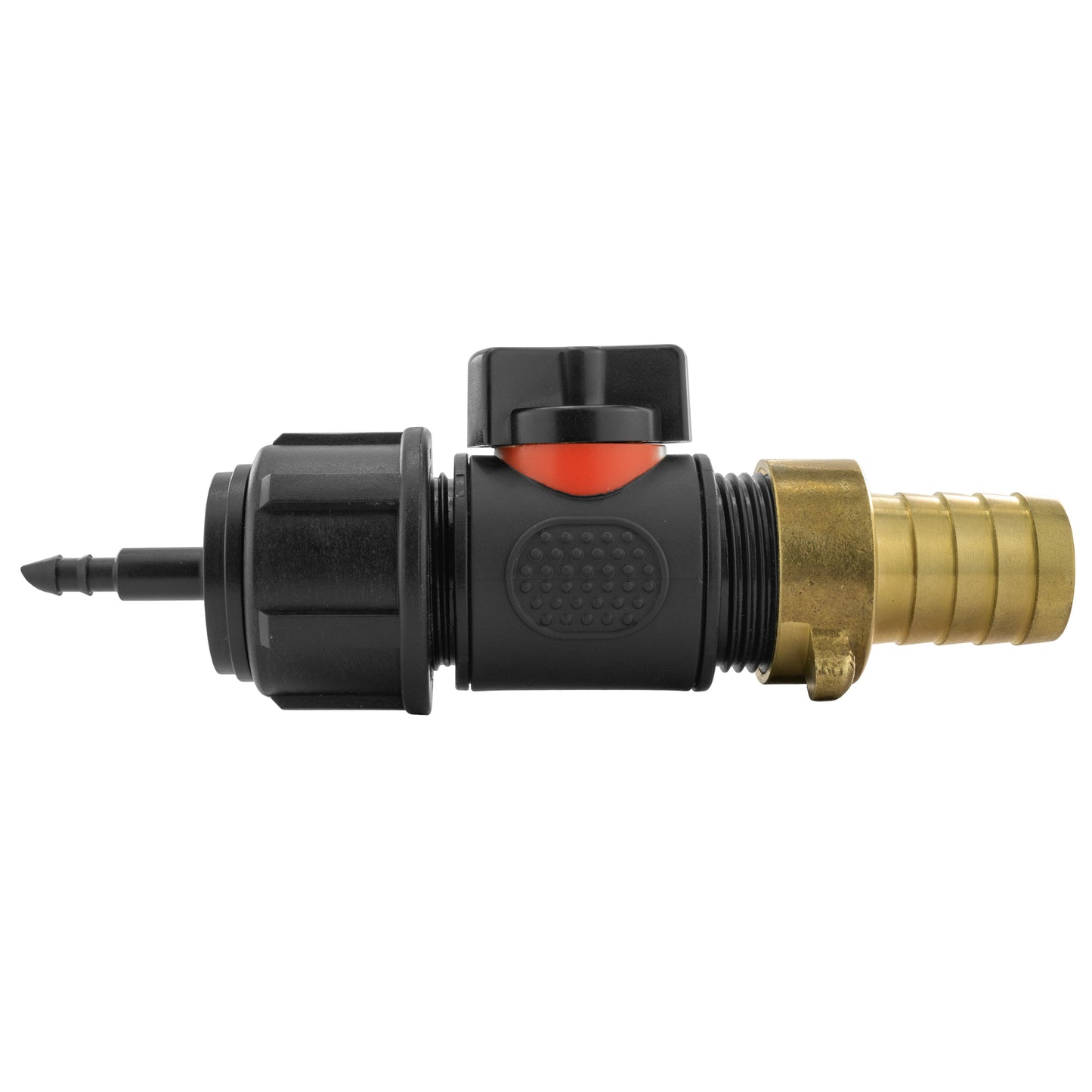 4mm Micro Barb Connector with In-Line BSP Male Valve and 19mm Brass Hose Tail