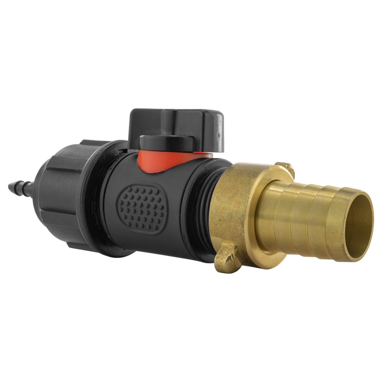 4mm Micro Barb Connector with In-Line BSP Male Valve and 19mm Brass Hose Tail