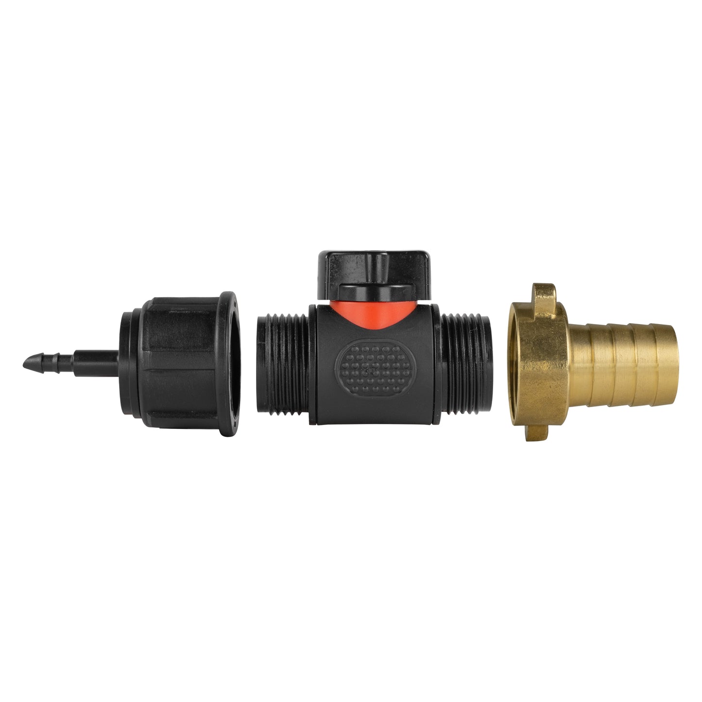 4mm Micro Barb Connector with In-Line BSP Male Valve and 19mm Brass Hose Tail