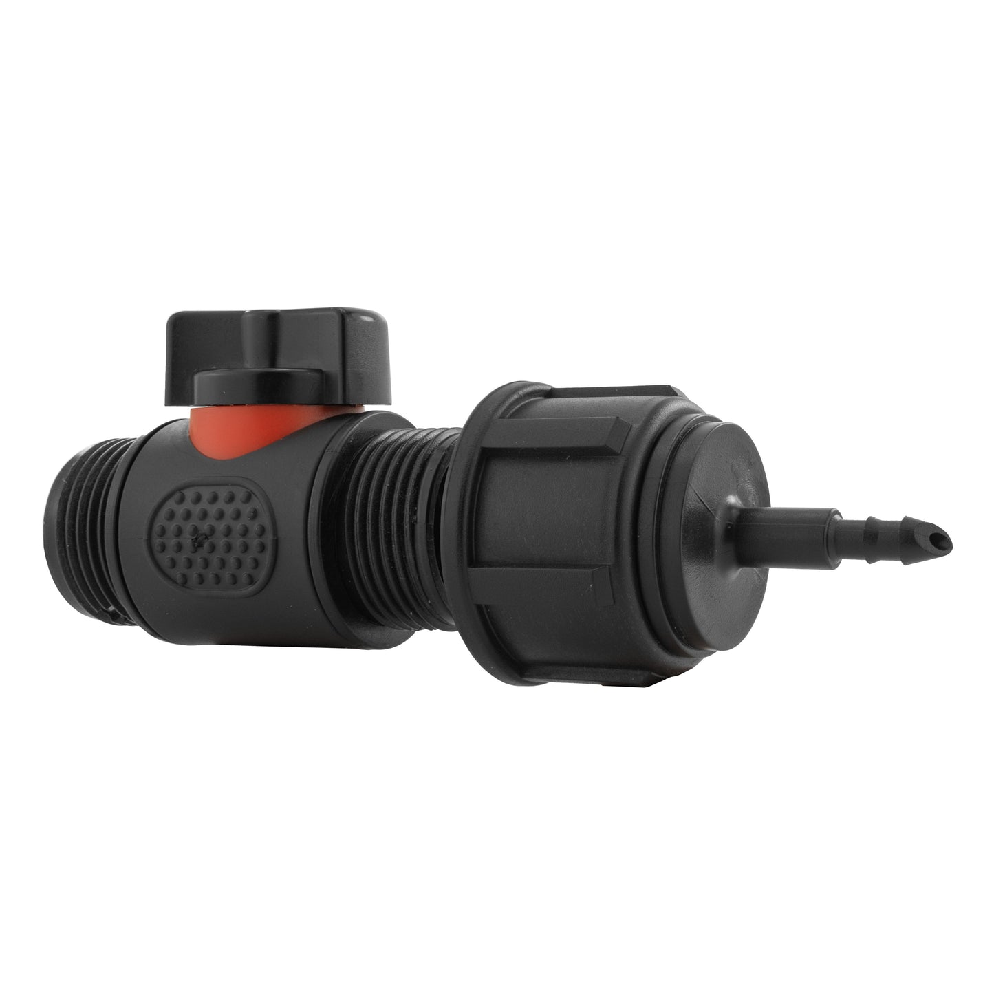 4mm Micro Barb Connector with Integrated In-Line BSP Male Thread Valve