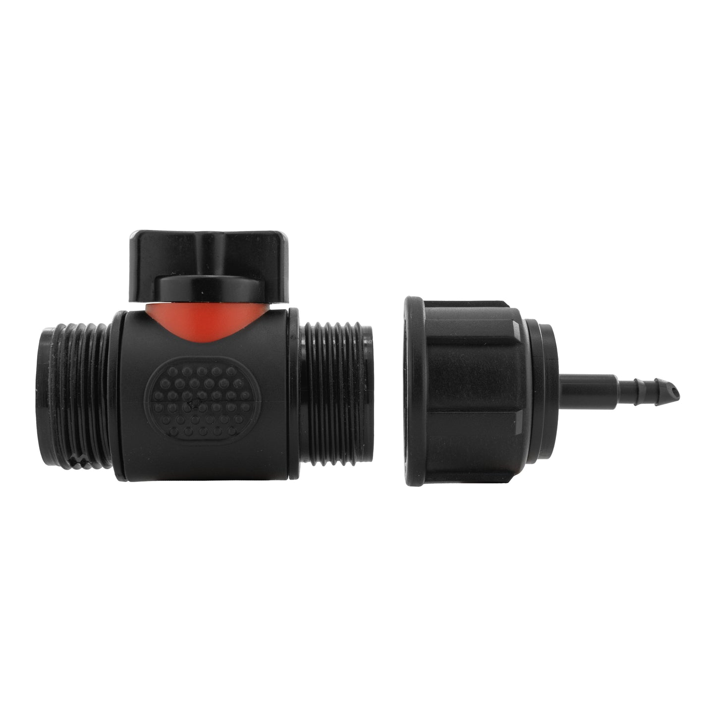 4mm Micro Barb Connector with Integrated In-Line BSP Male Thread Valve
