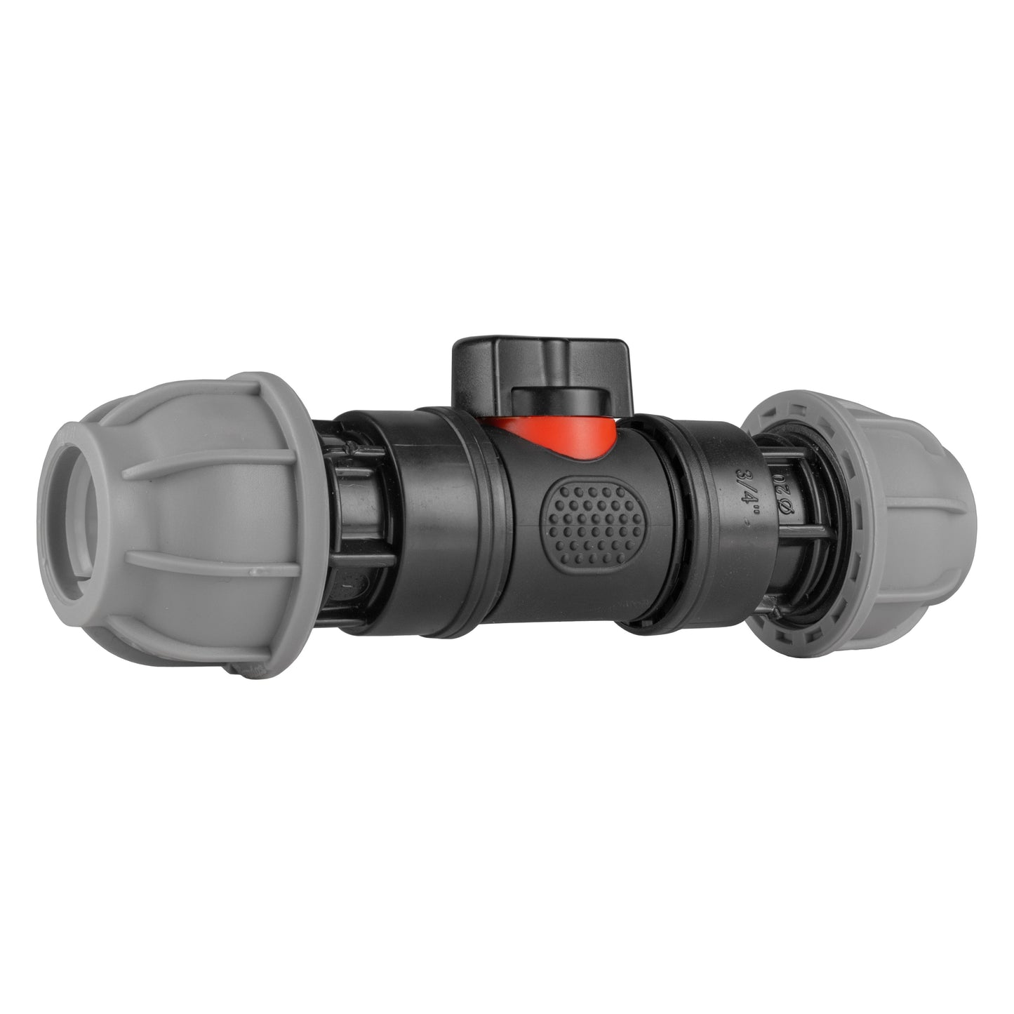 BSPM In-Line Valve with Dual 20mm MDPE Straight Fittings