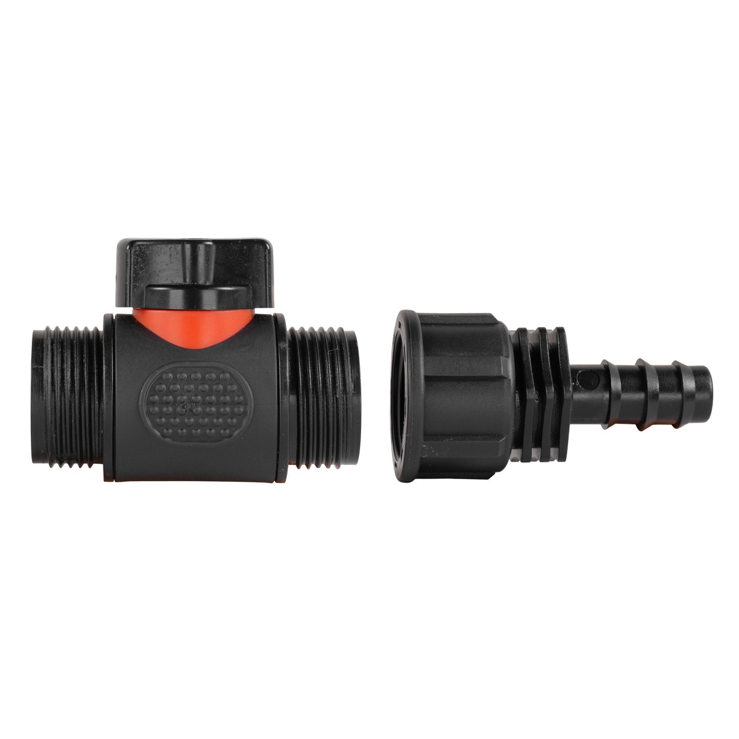 16mm Hose Barb Connector with Integrated In-Line BSPM Valve