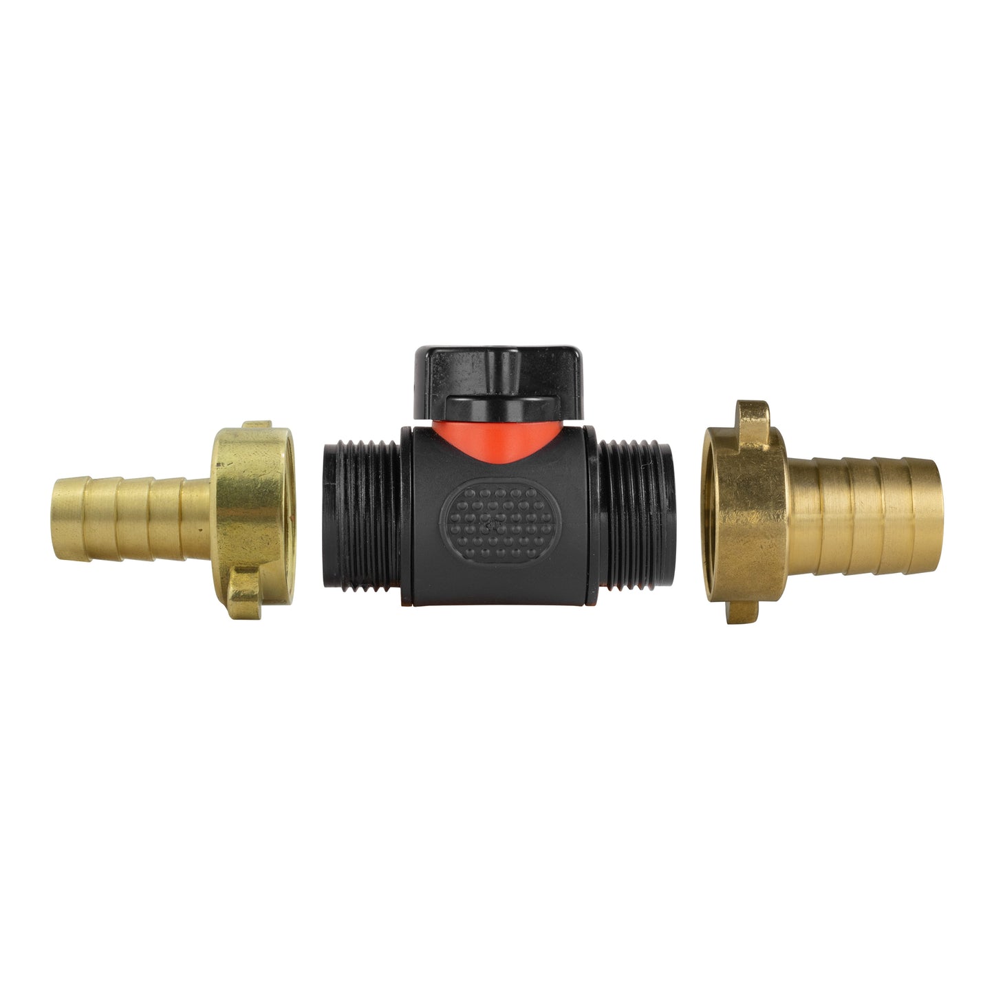 13mm x 19mm Brass Hose Barb Kit with ¾" BSPM In-Line Valve