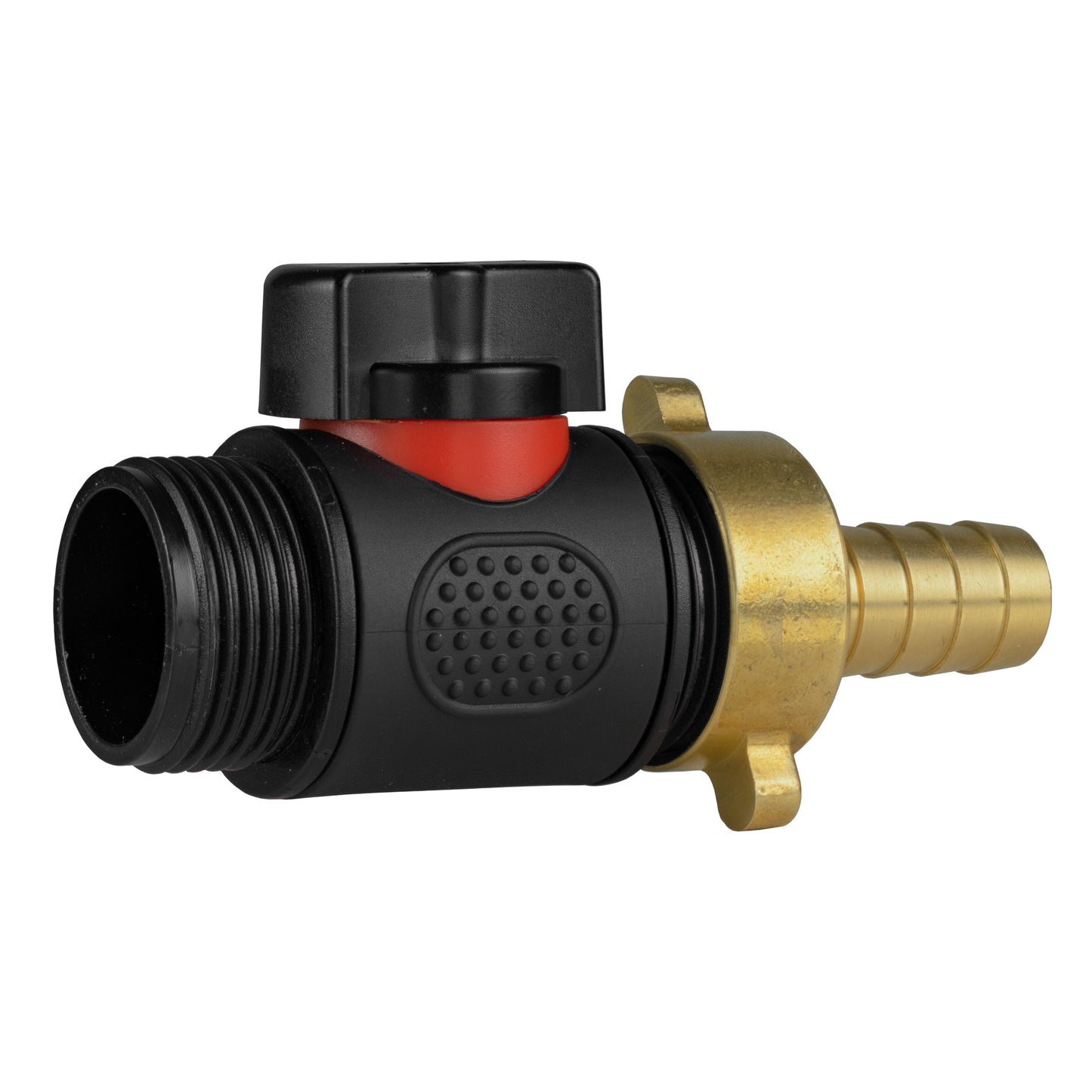 13mm Brass Hose Tail with ¾" BSP Male In-Line Control Valve