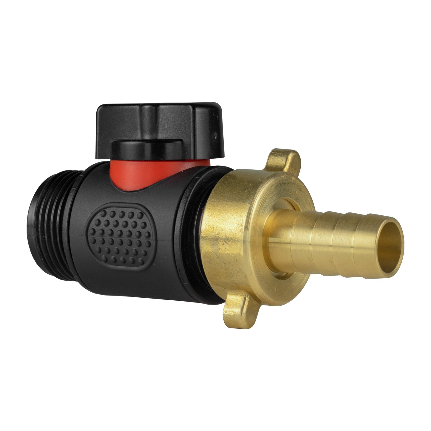 13mm Brass Hose Tail with ¾" BSP Male In-Line Control Valve